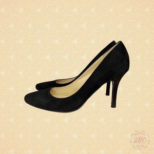 Lauren Ralph Lauren Black Suede Pump Round Toe High Heels
